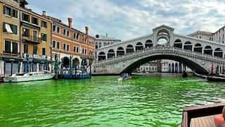 Reason behind Venice's Grand Canal turning fluorescent green revealed