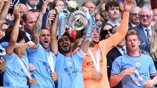 Manchester City inch one step closer to completing a treble after 2-1 win over United in FA Cup Final
