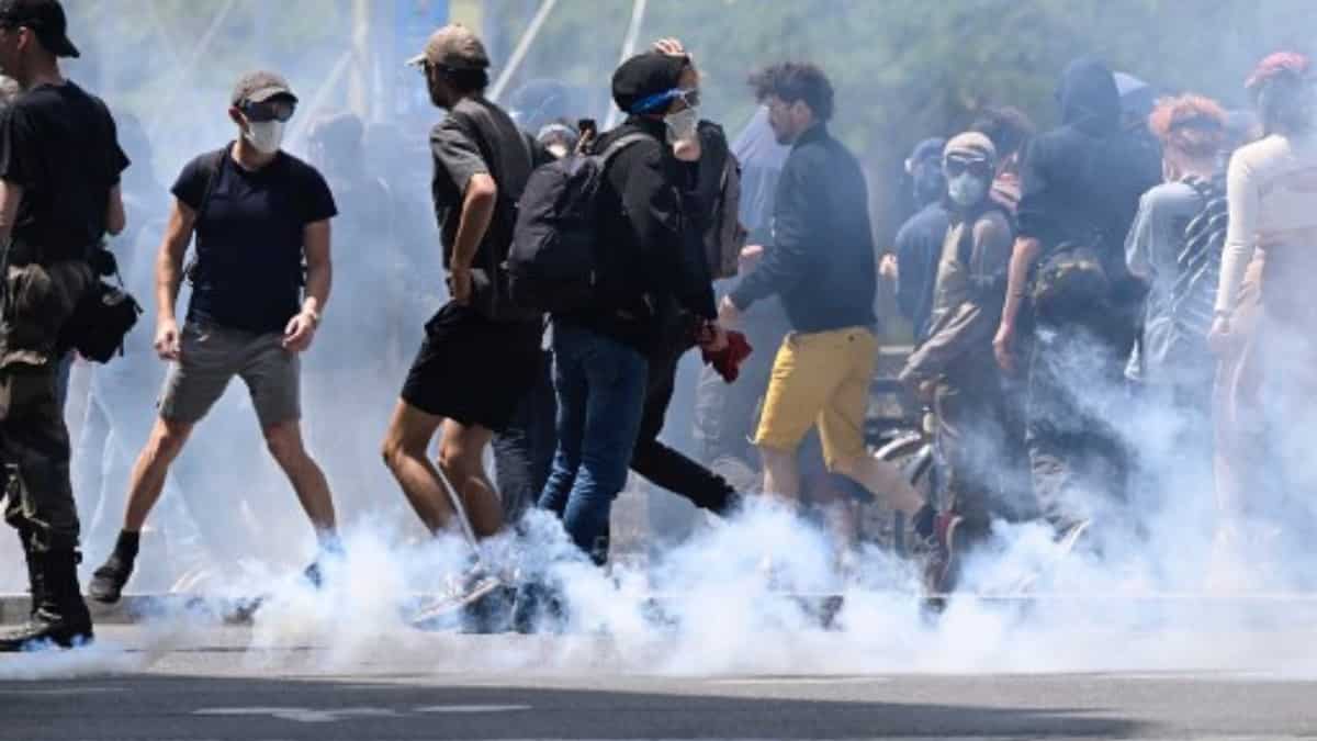 Tear gas used to disperse the crowd