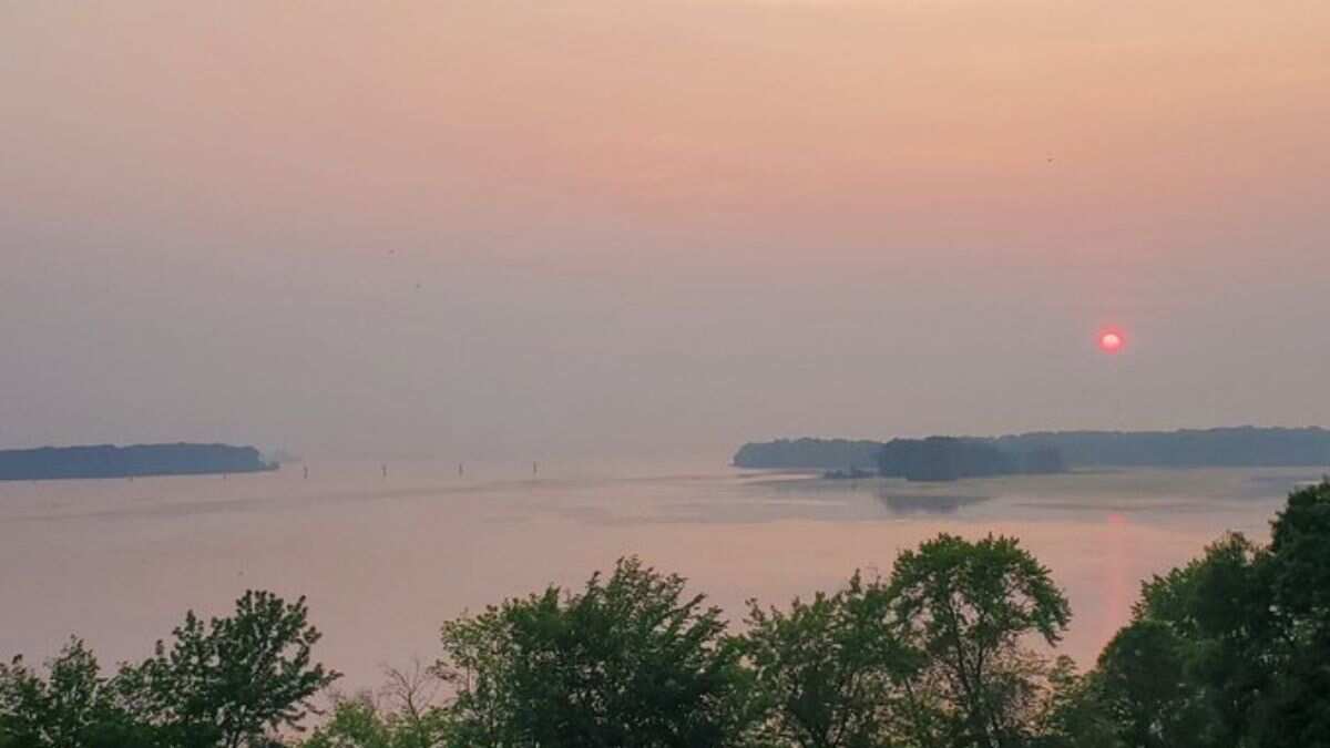 Lake Onalaska shrouded in haze