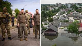 Zelensky visits flood-hit areas, medical facility following Nova Kakhovka dam collapse
