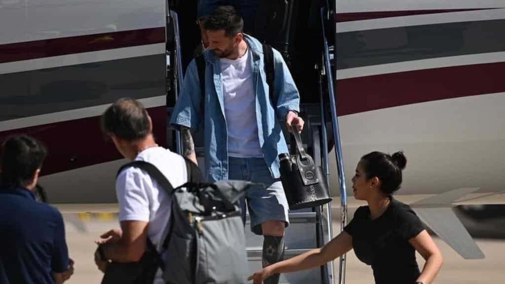 Hundreds of fans flock to catch glimpse of Lionel Messi ahead of Beijing arrival for friendly