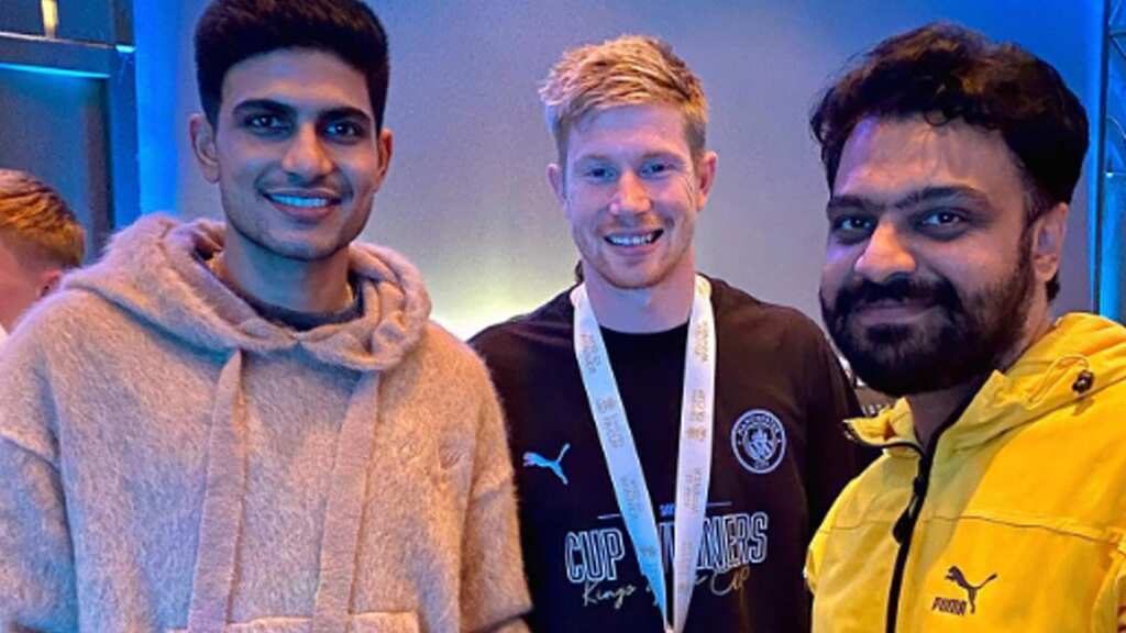 Shubman Gill's post with Manchester City footballers goes viral: See pics