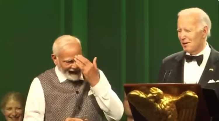 PM Modi bursts into laughter as Joe Biden recounts his grandfather’s advice ahead of state dinner