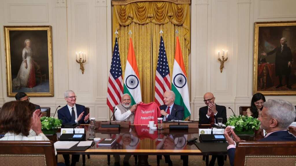 T-shirt diplomacy: Biden gifts Modi special T-shirt with PM’s quote: ‘The future is AI - America and India’