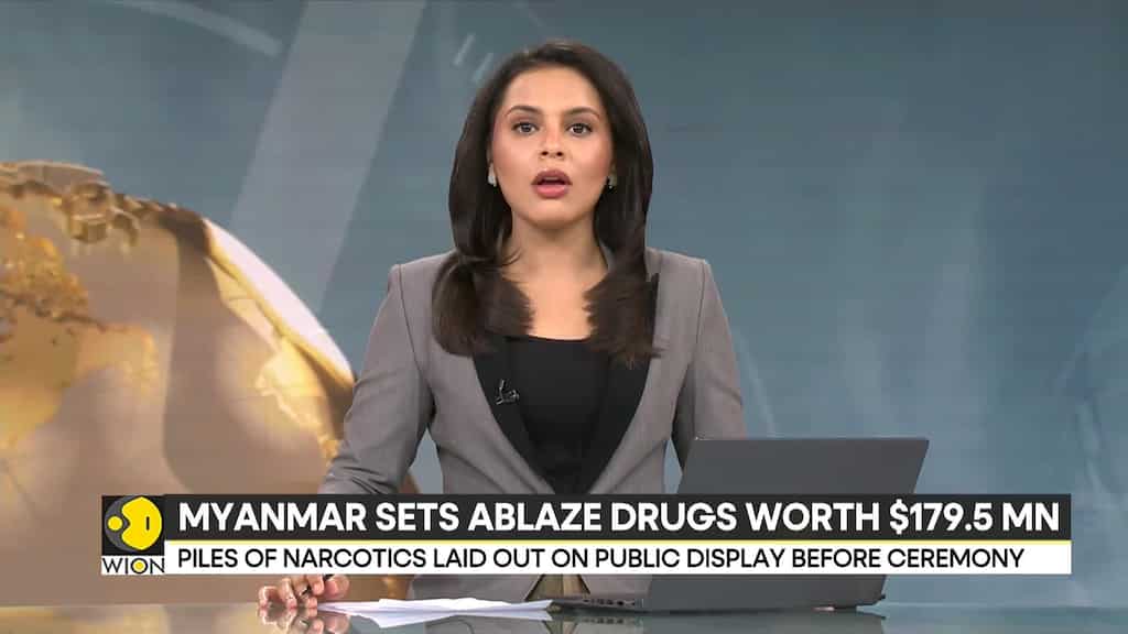 Myanmar torches illegal drugs on World Drug Day