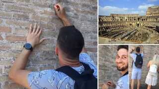 Tourist who carved names on Colosseum says he didn't realise it was 2,000-years-old