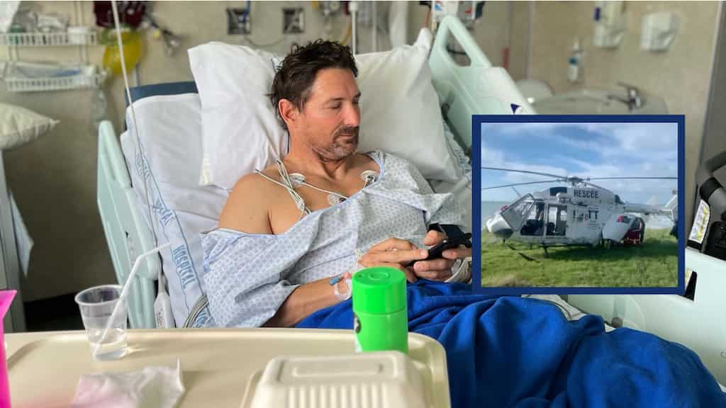 New Zealand surfing legend Maz Quinn hospitalised after dramatic wipeout at Mahia