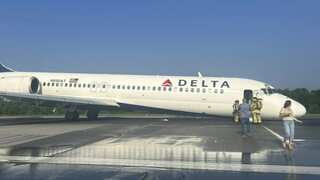 US: Delta Airlines flight makes emergency landing without front gear extended
