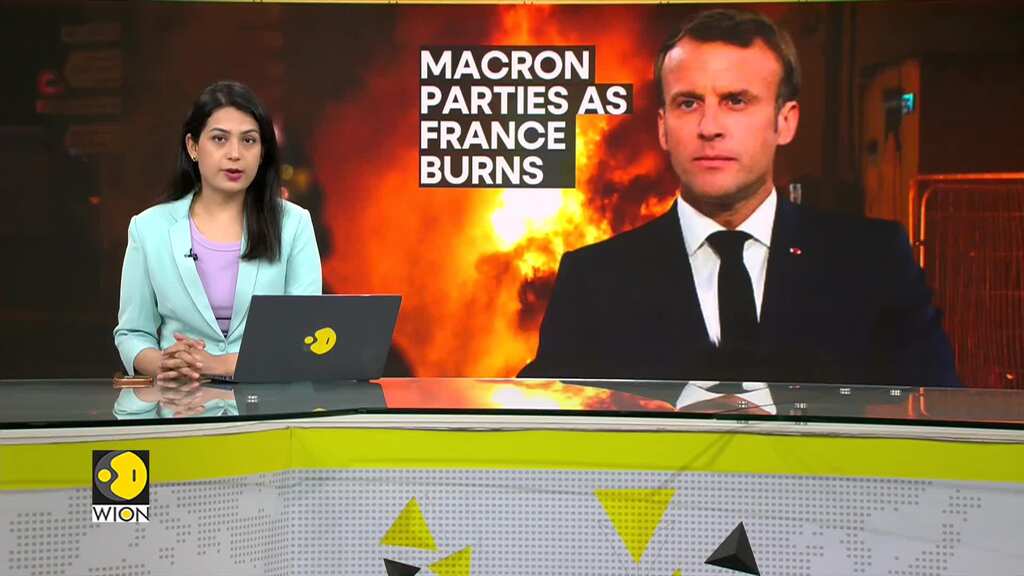 Protest rage on for third night in France as President Macron attends Elton John concert