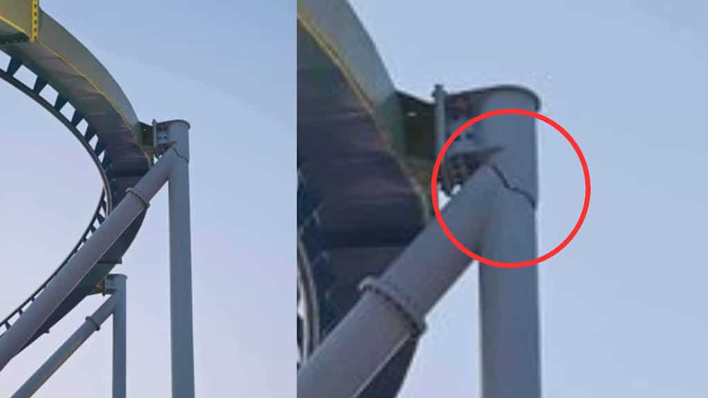 Watch: Massive crack forces North Carolina amusement park to shut down its roller coaster