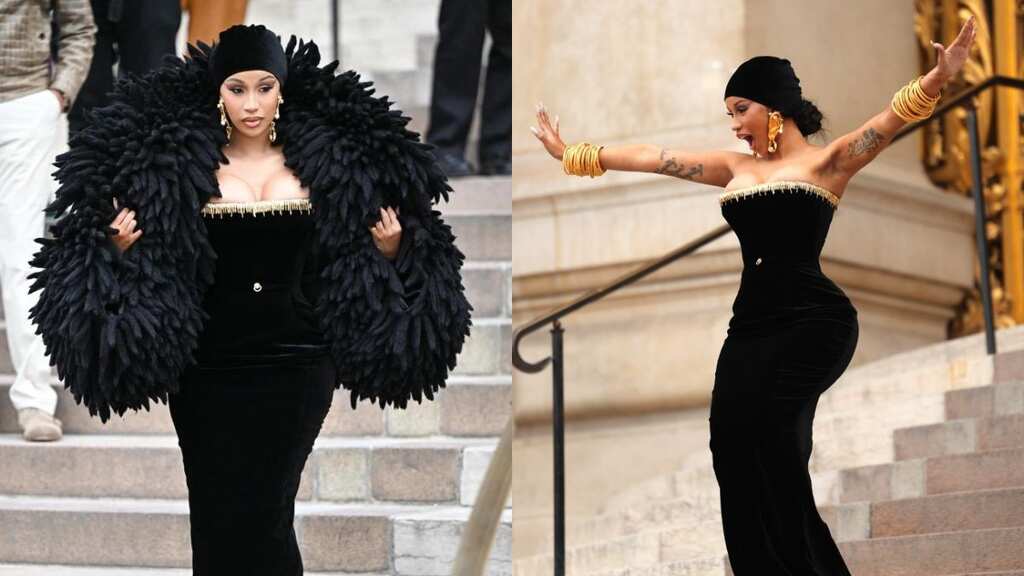 Magnificent! Cardi B channels her inner raven in custom Schiaparelli ensemble at Paris Haute Couture Week
