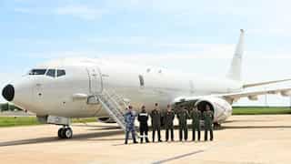 Poseidon P8 aircraft from India and Australia performing maritime surveillance exercises near Chennai