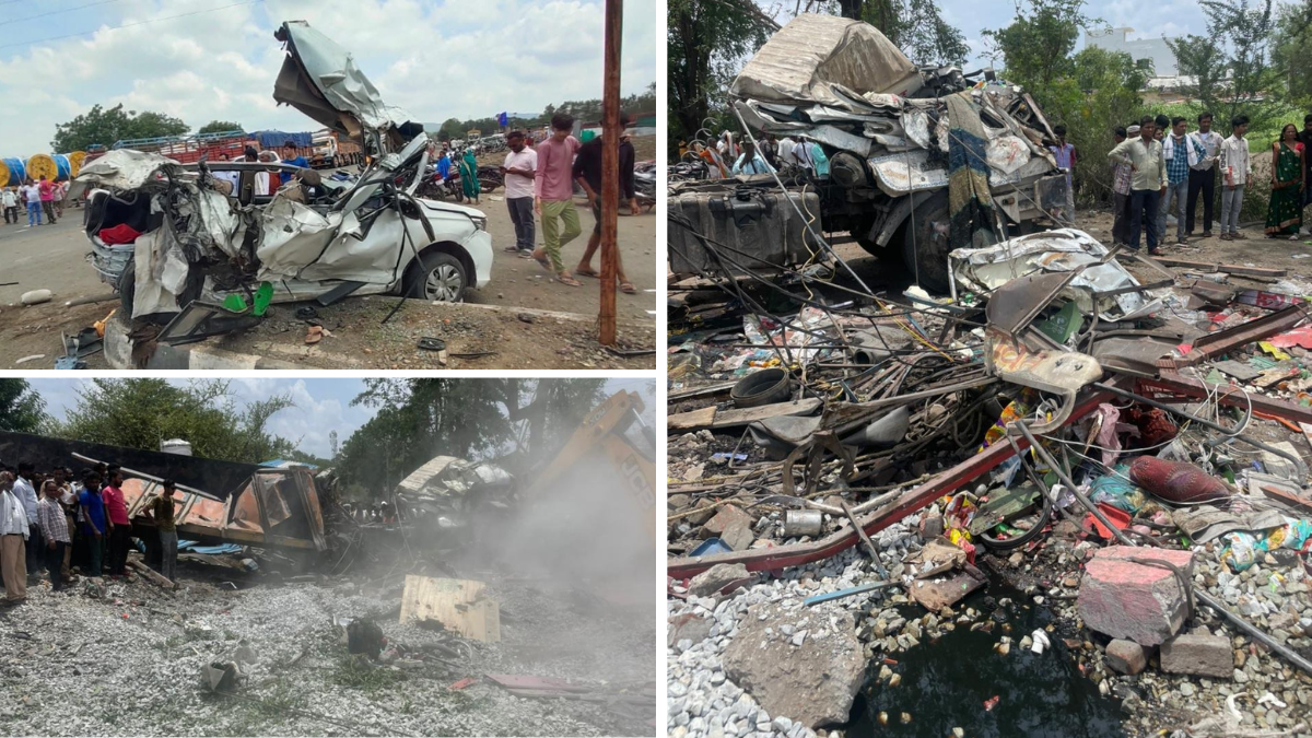 India: At least 10 killed, 26 injured after truck hits four vehicles, rams into hotel in Dhule - India News News