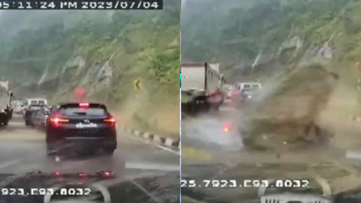 Video | Huge boulder flattens cars in India's Nagaland, 2 killed, several injured Video | Huge boulder flattens cars in India's Nagaland, 2 killed, several injured