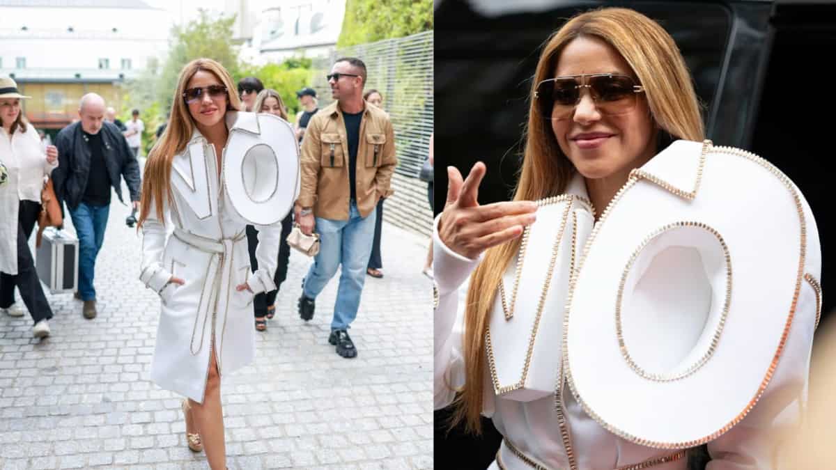 Shakira grabs eyeballs with her unique 'NO' outfit at Paris Haute Couture Week Shakira grabs eyeballs with her unique 'NO' outfit at Paris Haute Couture Week