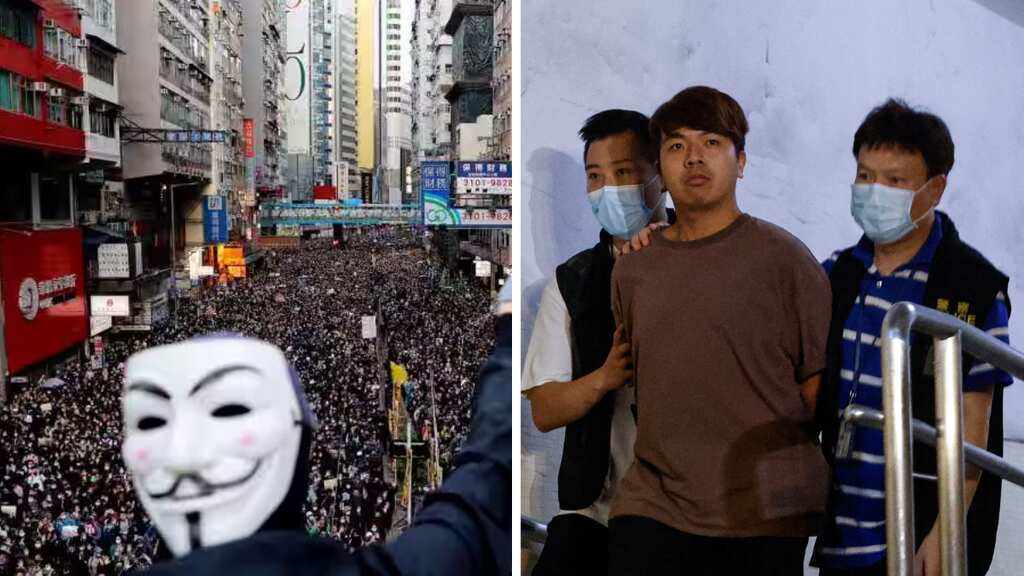 Hong Kong police arrest five people for allegedly supporting pro-democracy activists overseas