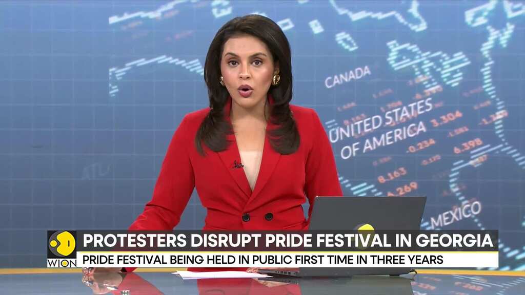 Anti-Gay demonstrators disrupt pride festival in Georgia
