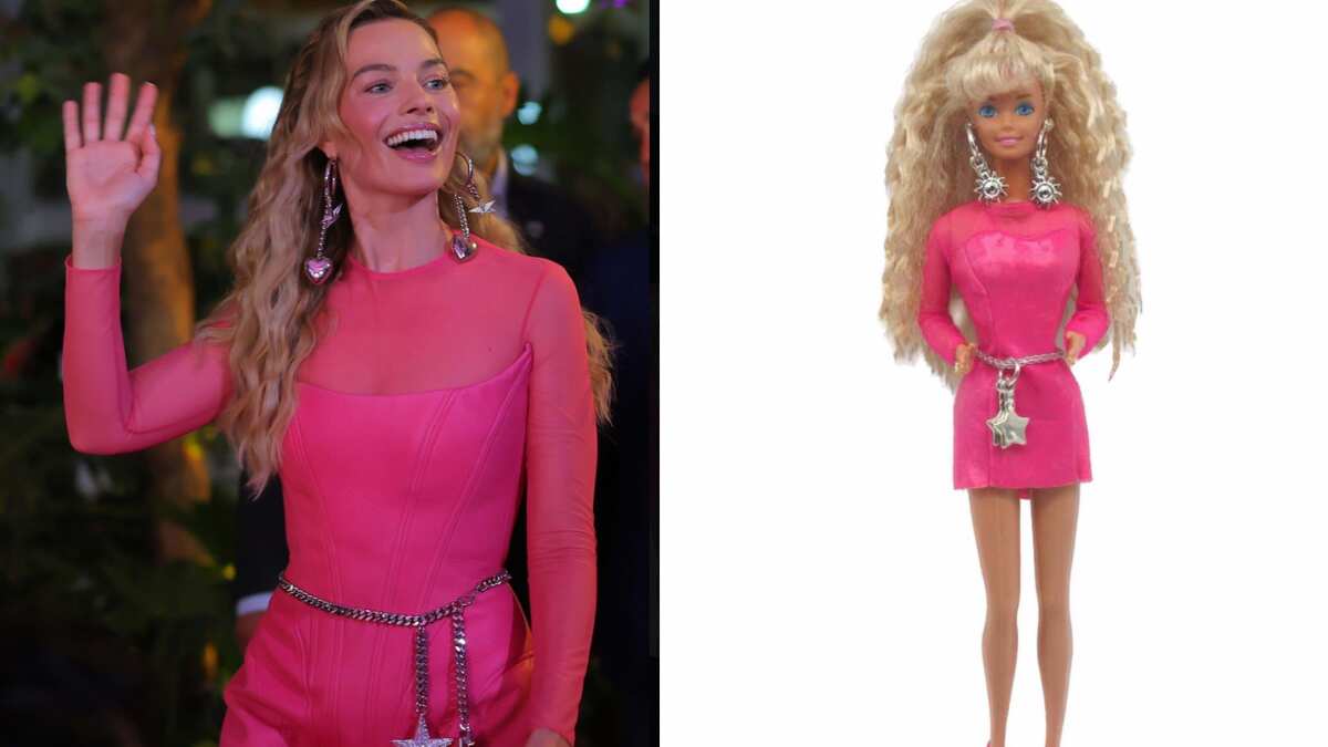Margot even replicates Barbie's jewelry