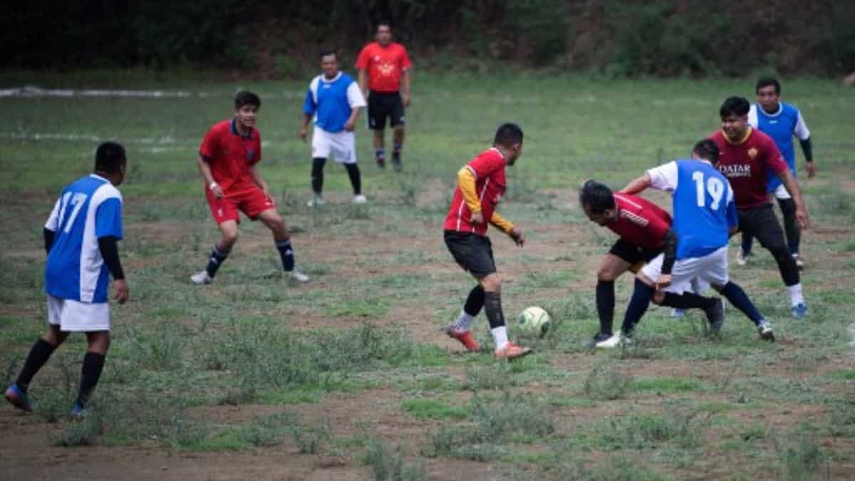 Football practice at Teoca