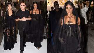 Glam-goth at its best! Kim Kardashian turns Dolce & Gabbana bride for Alta Moda afterparty in Italy