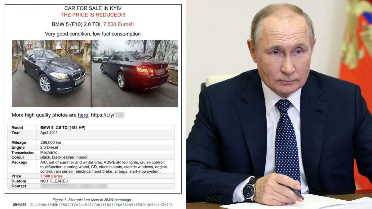 Russian hackers lured embassy workers in Ukraine with ad for cheap BMW Russian hackers lured embassy workers in Ukraine with ad for cheap BMW