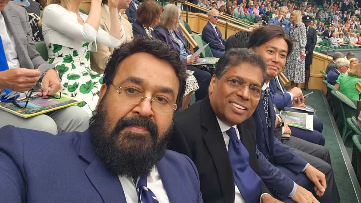 Mohanlal suits up for Wimbledon, shares photos from All England Club Mohanlal suits up for Wimbledon, shares photos from All England Club