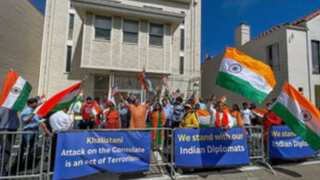 Indian-Americans hold peace rally in solidarity with India at San Francisco consulate after Khalistani attack