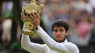 Carlos Alcaraz stuns Grand Slam leader Novak Djokovic in a five-set thriller to lift maiden Wimbledon title