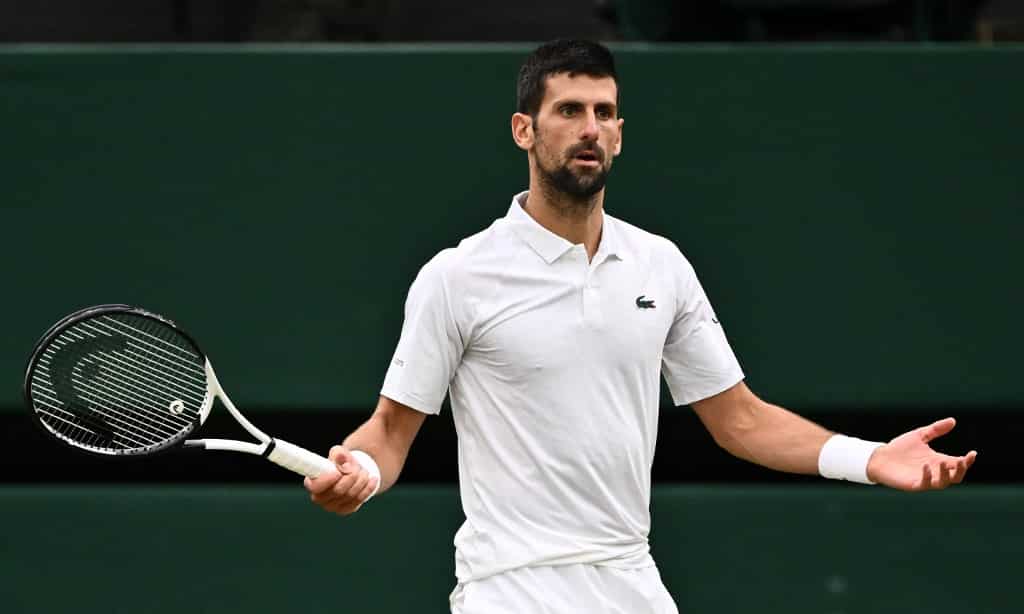8. Djokovic hit by hindrance call