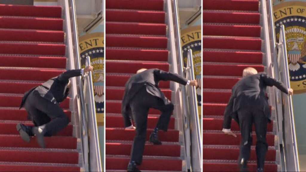 Biden orders 'lower stairs' on Air Force One, opts for loafers to avoid tripping