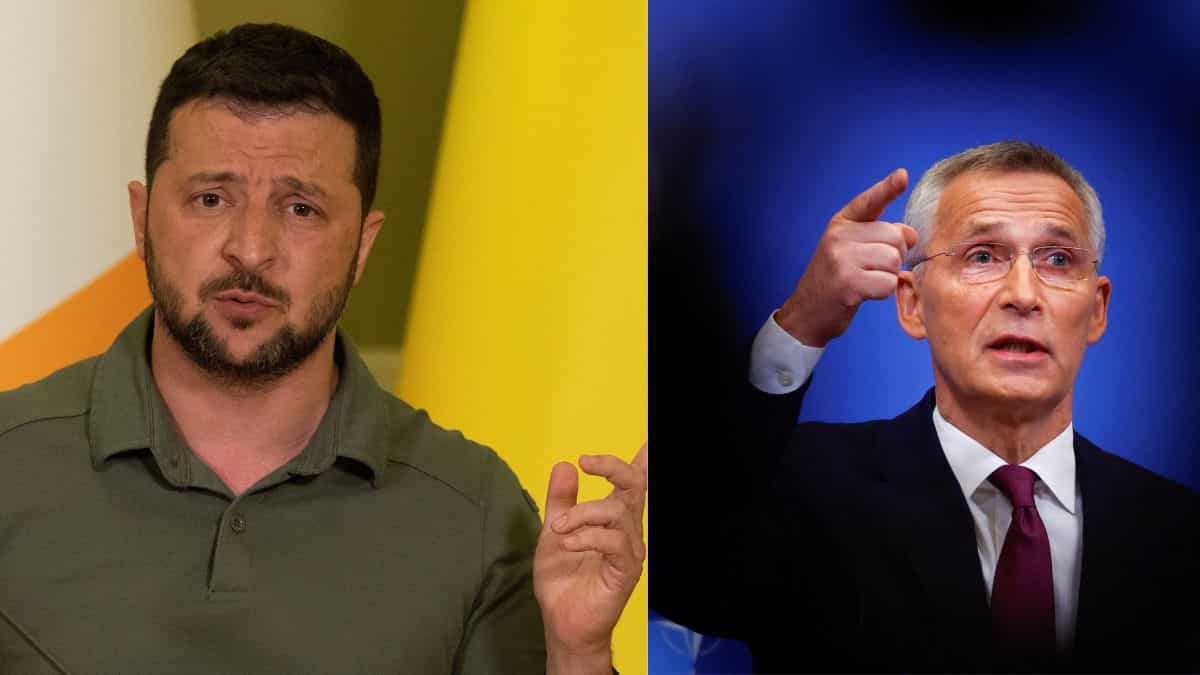 Ukrainian President Volodymyr Zelensky discusses 'unblocking' grain corridor with NATO chief Jens Stoltenberg Ukrainian President Volodymyr Zelensky discusses 'unblocking' grain corridor with NATO chief Jens Stoltenberg