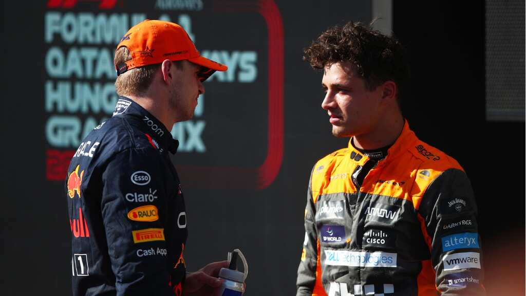 Formula One: Second-placed Lando Norris breaks Hungarian GP winner Max Verstappen's trophy - WATCH