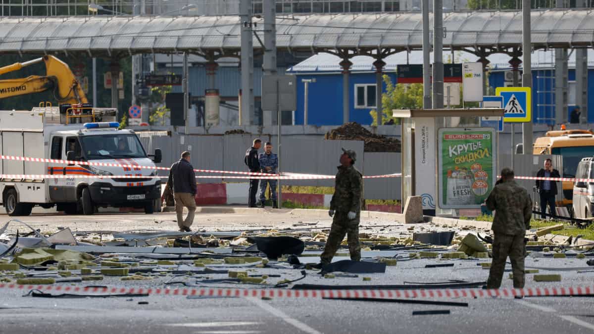Russia strikes Kyiv for sixth time in a month after Ukrainian drones hit near its defence HQ