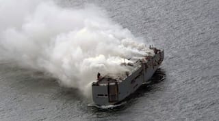 Netherlands to tow away blazing ship with 3,700 cars on board 'this weekend'