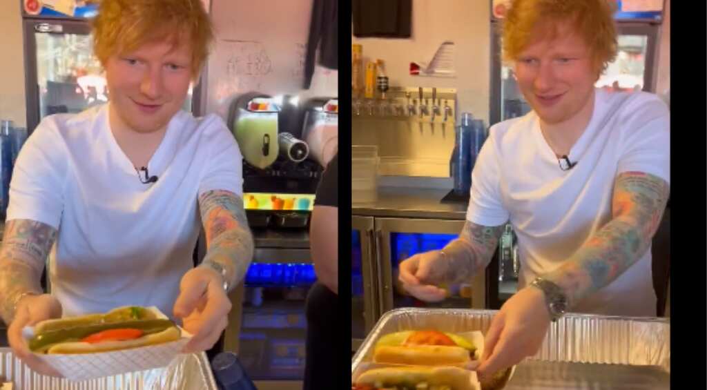 WATCH: Musician Ed Sheeran surprises fans as he serves hot dogs at popular joint