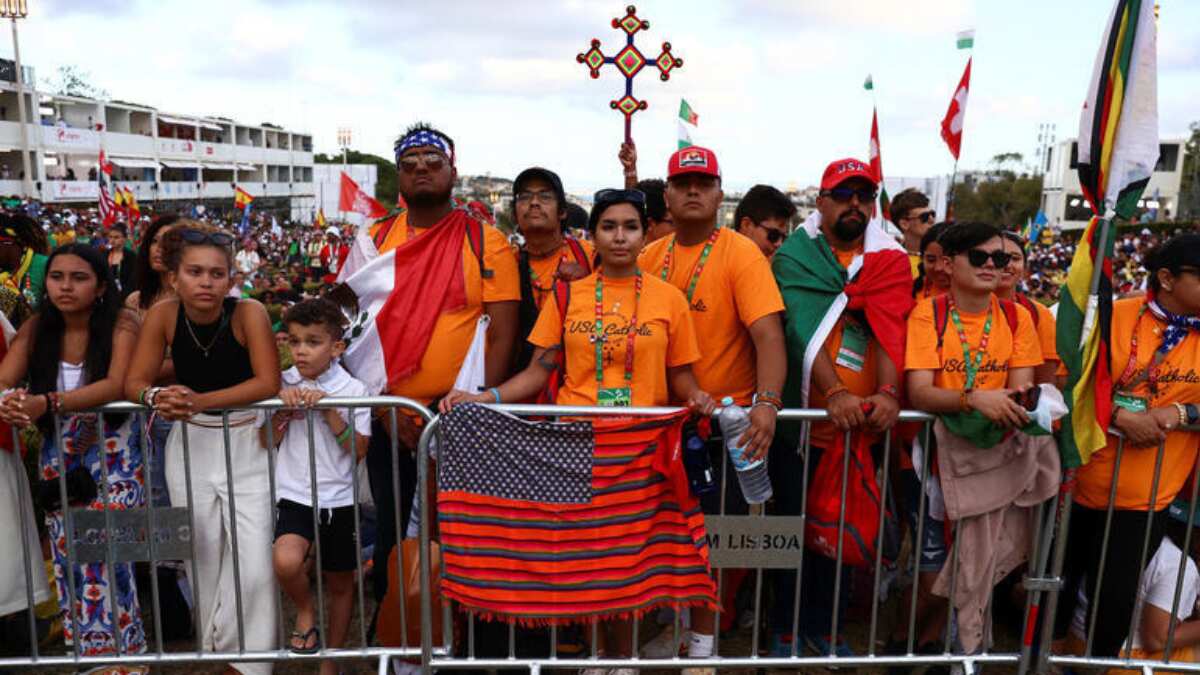 Portugal overflowing with Catholics, some sleeping out in the open