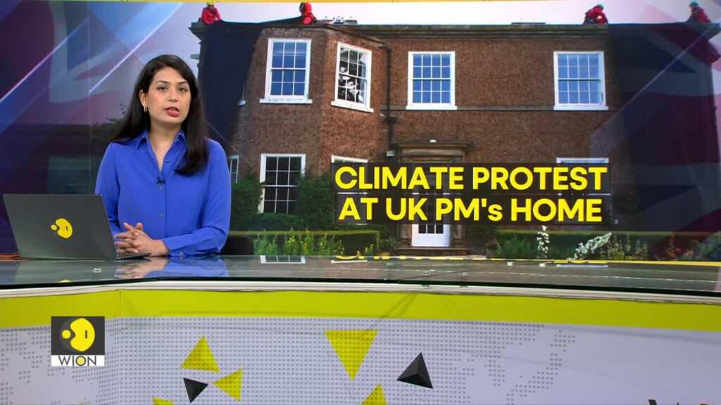 Climate protest: Protesters drape home of UK PM Sunak in black fabric