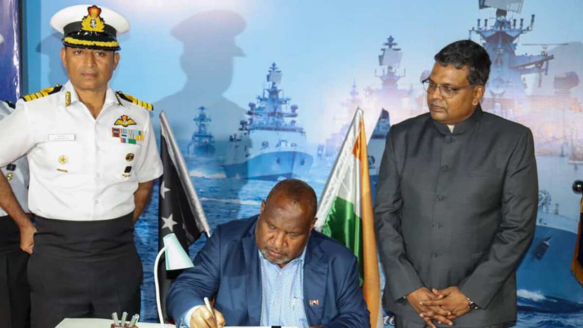 Maritime diplomacy: Papua New Guinea PM James Marape visits Indian Navy ships in port Moresby Maritime diplomacy: Papua New Guinea PM James Marape visits Indian Navy ships in port Moresby