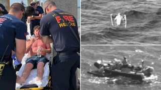 Watch | Florida man saved from partially sunken boat after 35 hours