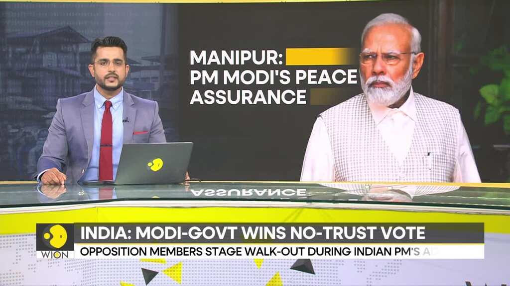Modi government wins no-trust vote, opposition walks out of parliament