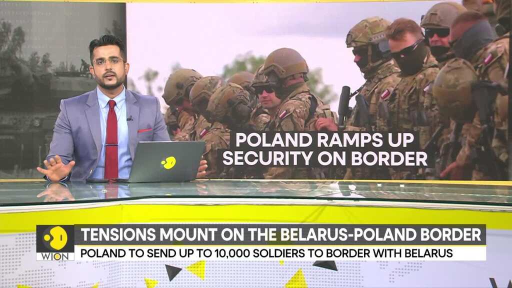 Why are tensions mounting on the Belarus-Poland border?