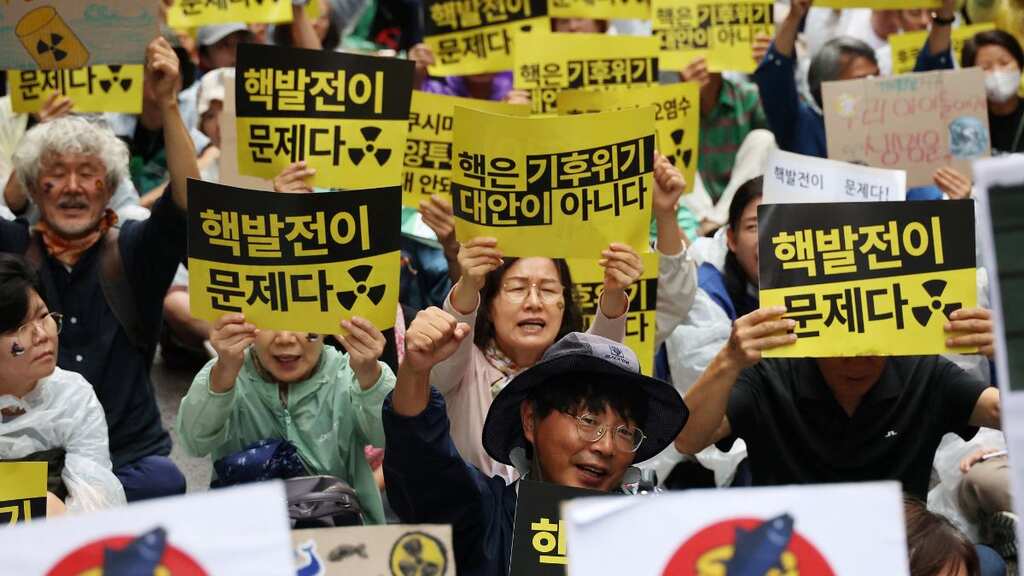 South Korean activists protest against Japan's plan to release treated Fukushima water into ocean