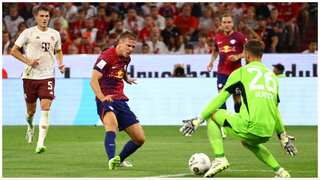 Football: RB Leipzig stun Bayern Munich with Dani Olmo hat-trick to spoil Harry Kane's debut
