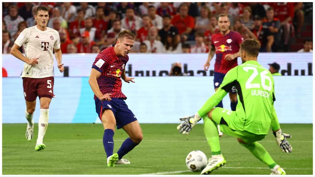 Football: RB Leipzig stun Bayern Munich with Dani Olmo hat-trick to spoil Harry Kane's debut