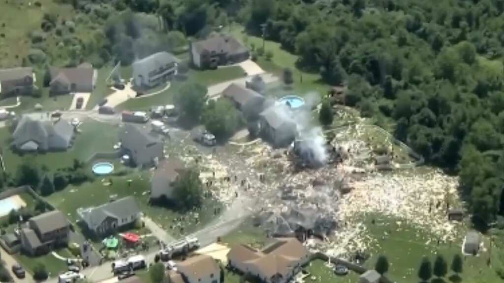 Video: CCTV captures Pennsylvania house bursting into flames, killing four