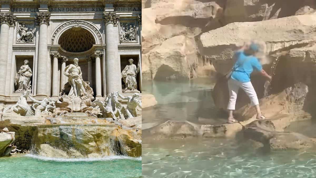 WATCH | Woman climbs into Rome’s historic Trevi Fountain to fill water bottle