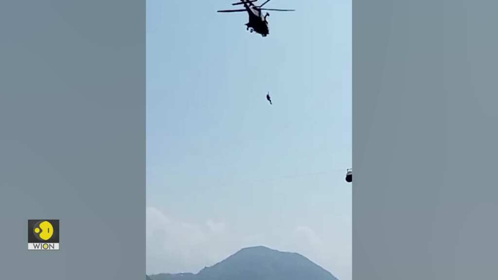 Video: Children trapped 900 ft mid-air in Pakistan, army rescue ops on