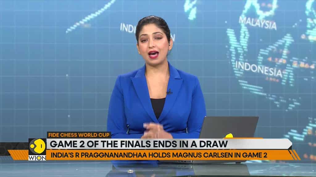 FIDE Chess World Cup: India's Praggnanandhaa holds Magnus Carlsen in Game 2