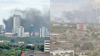 Major fire breaks out in London's Tower Hamlets; Plumes of smoke seen from far away